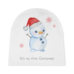 Polyester Baby Beanie Small White