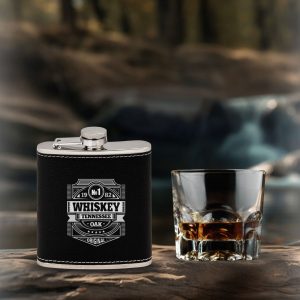 Barbuda Hip Flask - Black