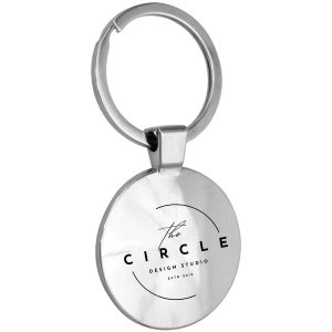 Biru Round Dome Keyring - Silver